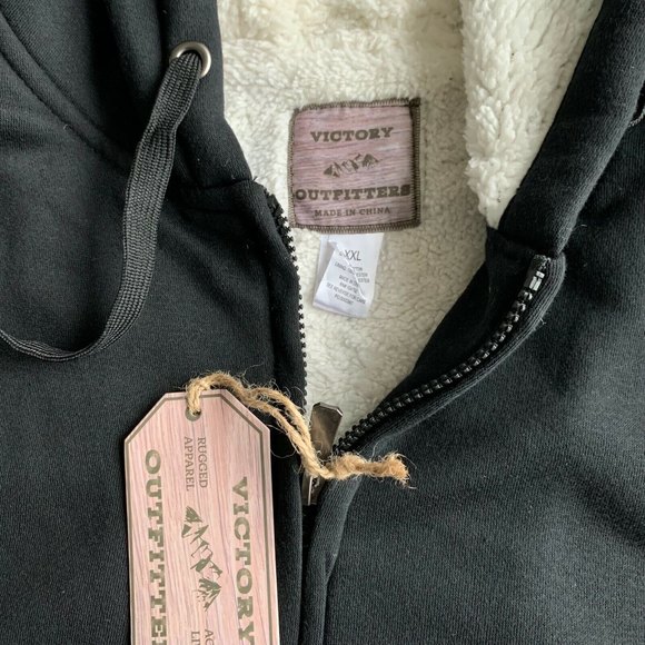 Victory Outfitters Men's Fleece Zip Up Hoodie with Soft Berber Lining S /XL - Picture 2 of 6